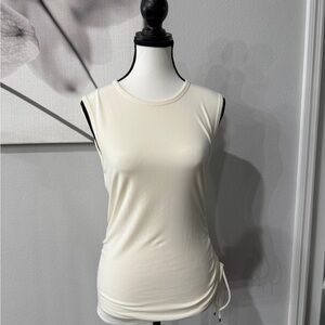 Theory Elegant Cream Sleeveless Top